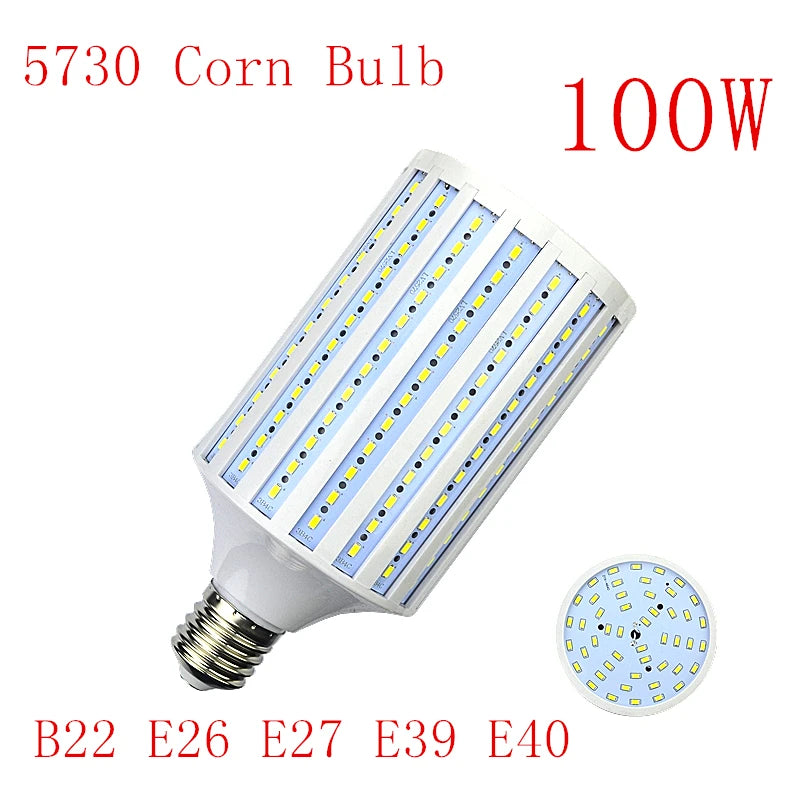 LED Bulb Lamp E14 B22 E27 E26 E39 E40 5730 Corn Spot Light 25W 30W 40W 50W 60W 80W 100W Lampada 110V 220V Cold Warm White Lights