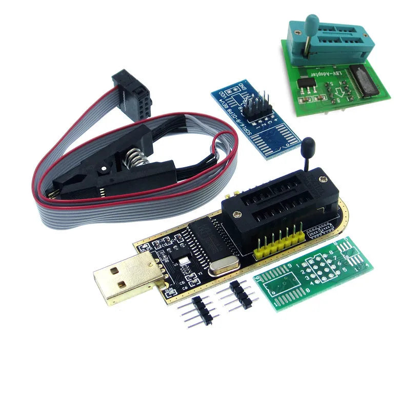 CH341A Series EEPROM Flash BIOS USB SOP8 Test Clip For EEPROM programming+2 adapters 1.8V adapter for Iphone or motherboard