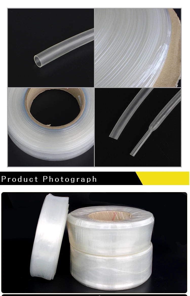 All Sizes 1mm 2mm 2.5mm 3mm 3.5mm 4mm 5mm 6mm 8mm Transparent Clear Heat Shrink Tube Shrinkable Tubing Sleeving Wrap Wire Kits