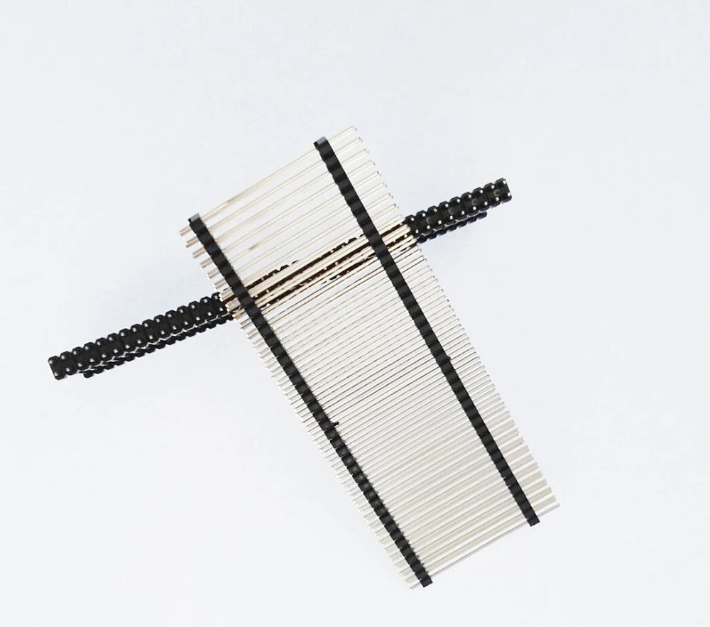 10pcs 2.54mm Straight 2X40p L15/17/19/21/25/27/30/35/40mm Gold-plated Double Row Double Plastic PCB Board Spacer Male Pin Header