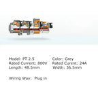 100pcs Type Fast Wiring Arrangement Connector PT2.5 Din Rail Combined Push In Spring Screwless Terminal Block