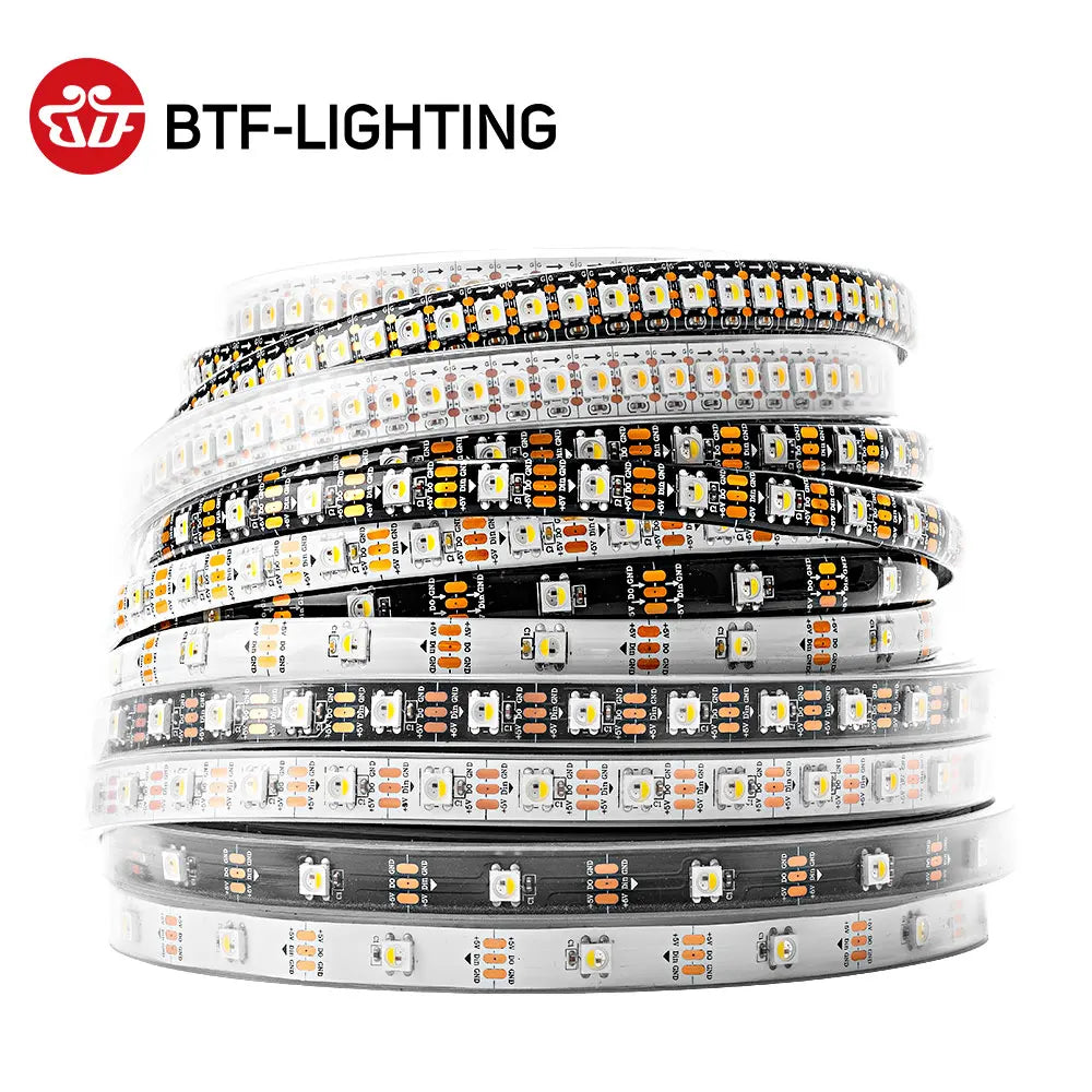 5V SK6812 RGBW Led Strip Light 4 in 1 Similar WS2812B 1m 4m 5m 30 60 144 LEDs Individual Addressable RGBWW Led Lights IP30 65 67