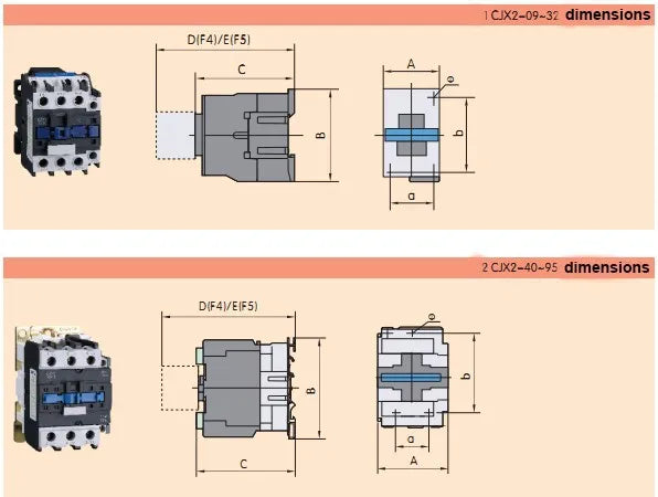 CJX2-6511 AC Contactor 65A AC Magnetic Contactor LC1-D6511 Motor Contactor Switch AC220V/380V 50/60HZ