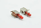 5pcs  Right Angle PCB Latching Push Button Switch DPDT Double Pole 6 Pin self-locking key power switches red blue yellow A03/04