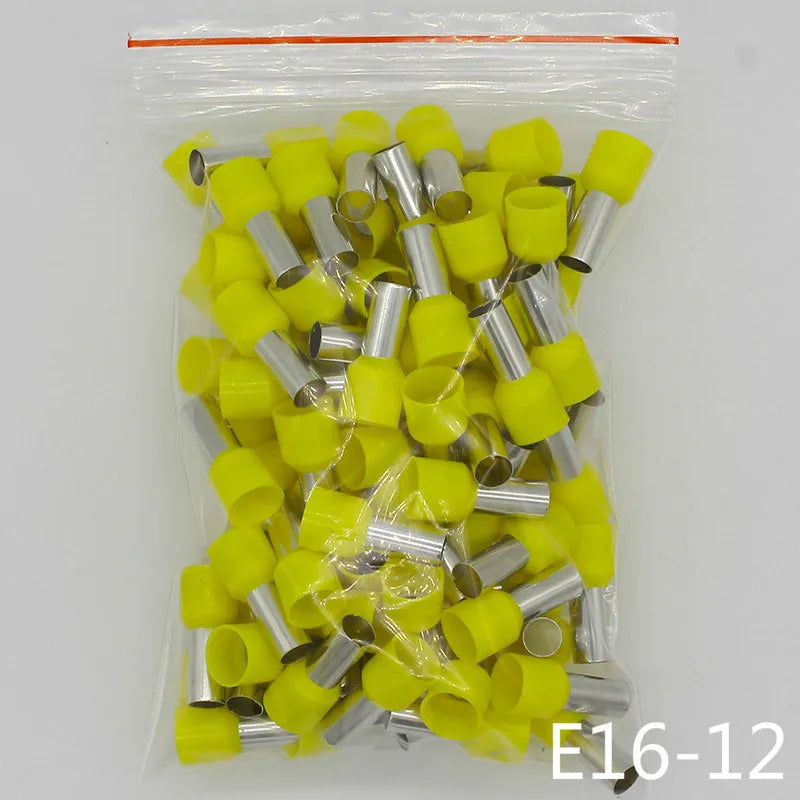 E16-12 Tube Insulating Insulated Terminals 16MM2 Cable Wire Connector Insulating Crimp Terminal 100PCS/Pack Connector E-