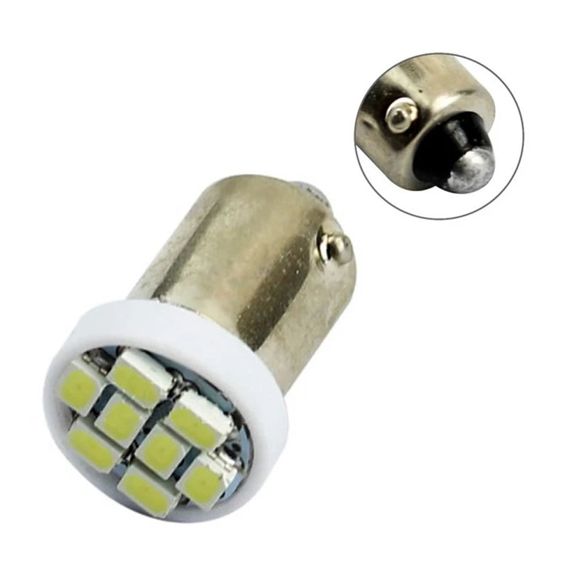 50pcs AC DC 6.3V 6V BA9S T4W Non Polar No Ghosting Pinball Game Machine LED Light Bulb Anti Flickering 8SMD 1206 White Green Red
