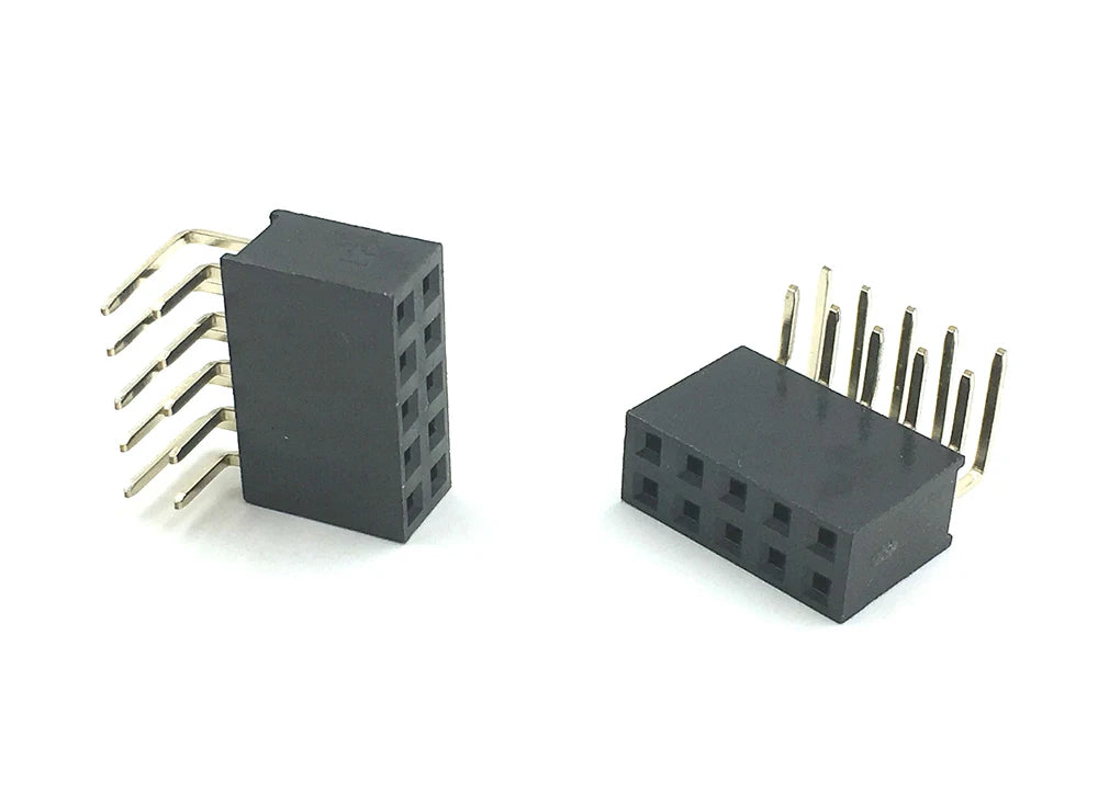 10pcs 2.54mm Female Header Right Angle 2X2/3/4/5/6/7/8/9/10/20/25/30/40P PH8.5mm double row Gold-plated