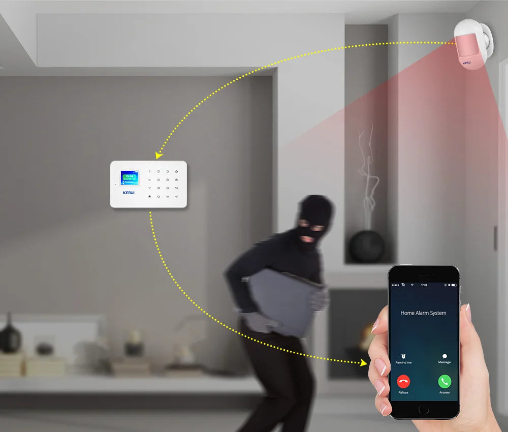 KERUI Wireless Mini Design PIR Motion Detector Passive Infrared Alarm Sensor with Magnetic Swivel Base for Home Alarm System