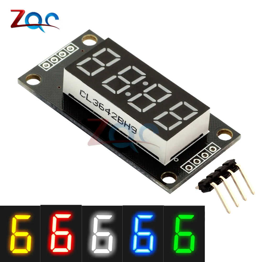 0.56" 7 Segments 4-Digit LED Display Tube TM1637 Clock Double Dots Module 30x14mm for Arduino 5 Color Available