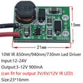 10W-12W EverLight 3535 4Chips 4-LEDs 3V6V12V Infrared IR 850nm 940nm 730nm High Power LED Emitter Diode with 20mm Copper PCB
