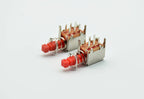 5pcs  Right Angle PCB Latching Push Button Switch DPDT Double Pole 6 Pin self-locking key power switches red blue yellow A03/04