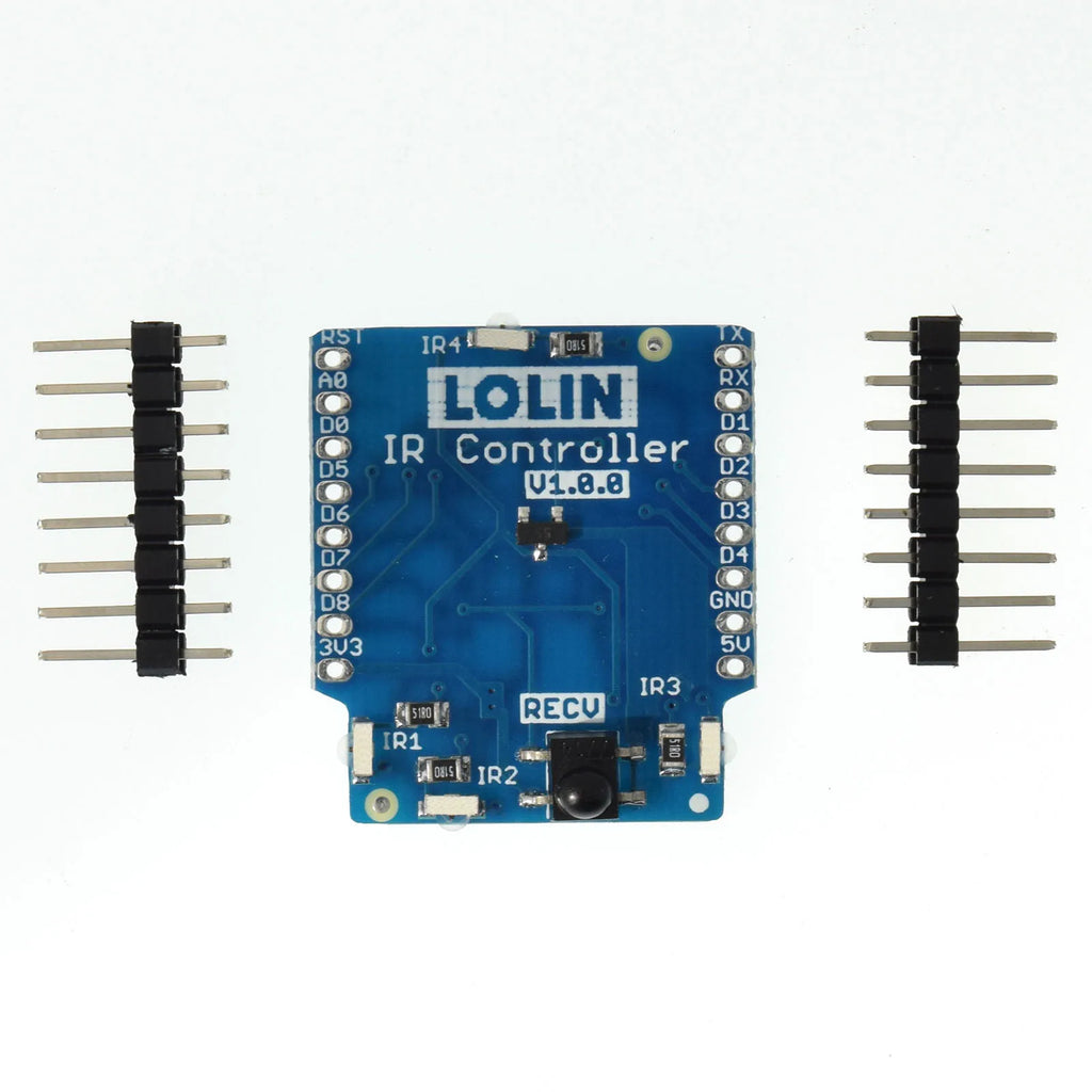 IR Controller Shield V1.0.0 for LOLIN D1 mini Infrared sensors 4x 940nm emitter 1x 38kHz receiver