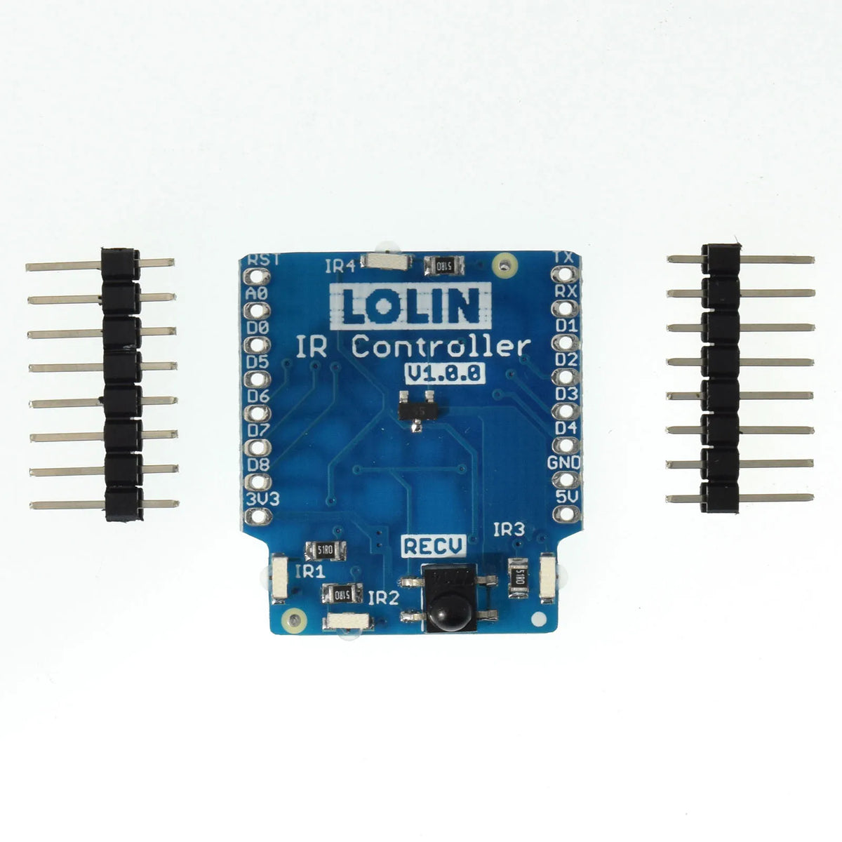 IR Controller Shield V1.0.0 for LOLIN D1 mini Infrared sensors 4x 940nm emitter 1x 38kHz receiver
