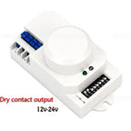 360 Degree 12V-24V Microwave Motion Sensor Light Switch Induction with Dry Contact Output for Home Automation