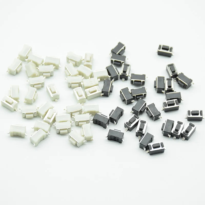 50pcs 3*6*4.3/4.5/5mm Panel PCB Momentary Tactile Tact Push Button Micro Switch 2 Pin DIP Light Touch Keys Keyboard black/White