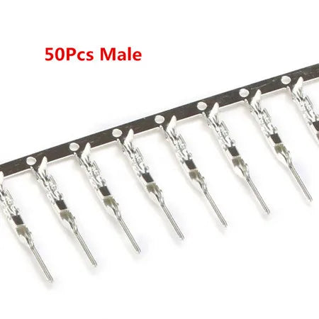 50Pcs 2.54mm Male and Female Dupont and Servo Crimp Wire Jumper Pin Header Connector Terminal Pins Crimp