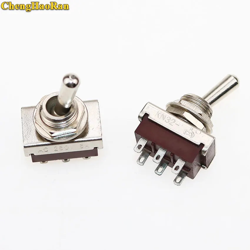 ChengHaoRan 1pcs KN32 Toggle Switch and Rocker Switch ON-ON 6 Pin 2 Way DPDT 5A AC 250V