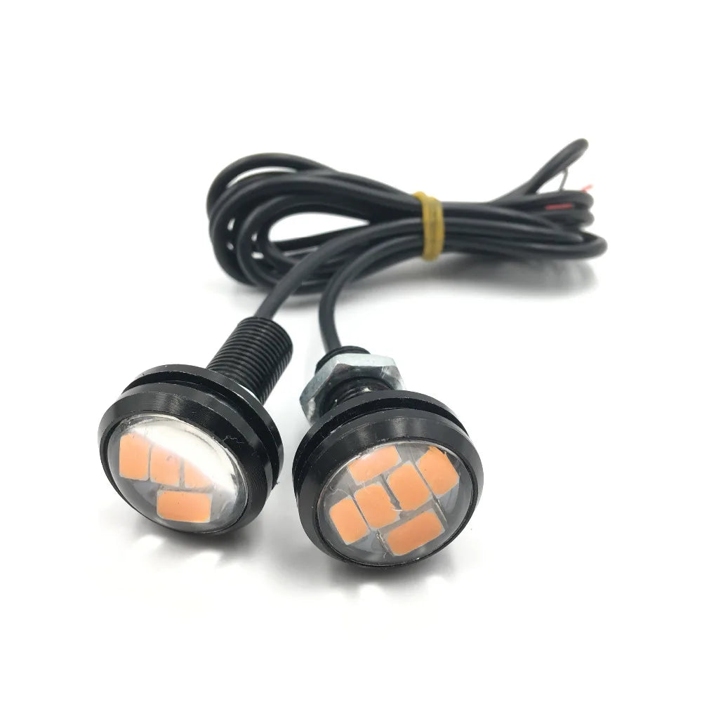 2x 23mm 5730 6 LED Eagle Eye LED DRL Daytime Running Lamp for Cars Backup Reversing Parking Signal 5630 LED Lamp Day Light 12V