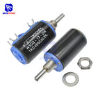 WXD3-13-2W Wirewound Potentiometer Resistance 100R 470R 1K 4.7K 10K 22K 47K 100KΩ Ohm 10 Turn Precision Dial Potentiometer Knob