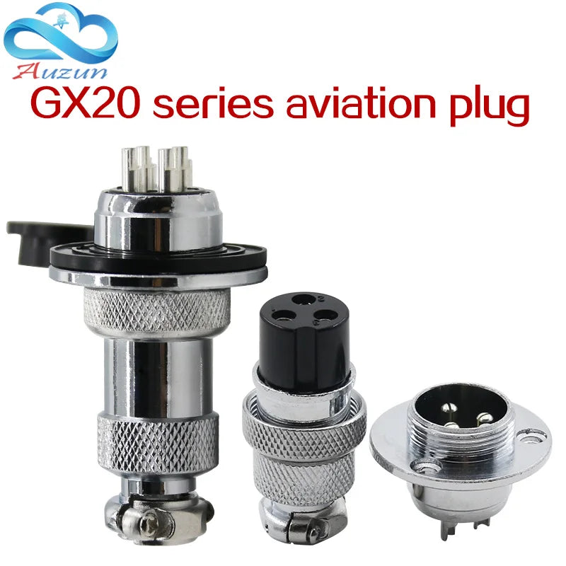 GX20 with Flanged Aviation Plug Connector 2、3、4、5、6、7、8、9、10、12、14 Pins Core Contains Both Female and Male