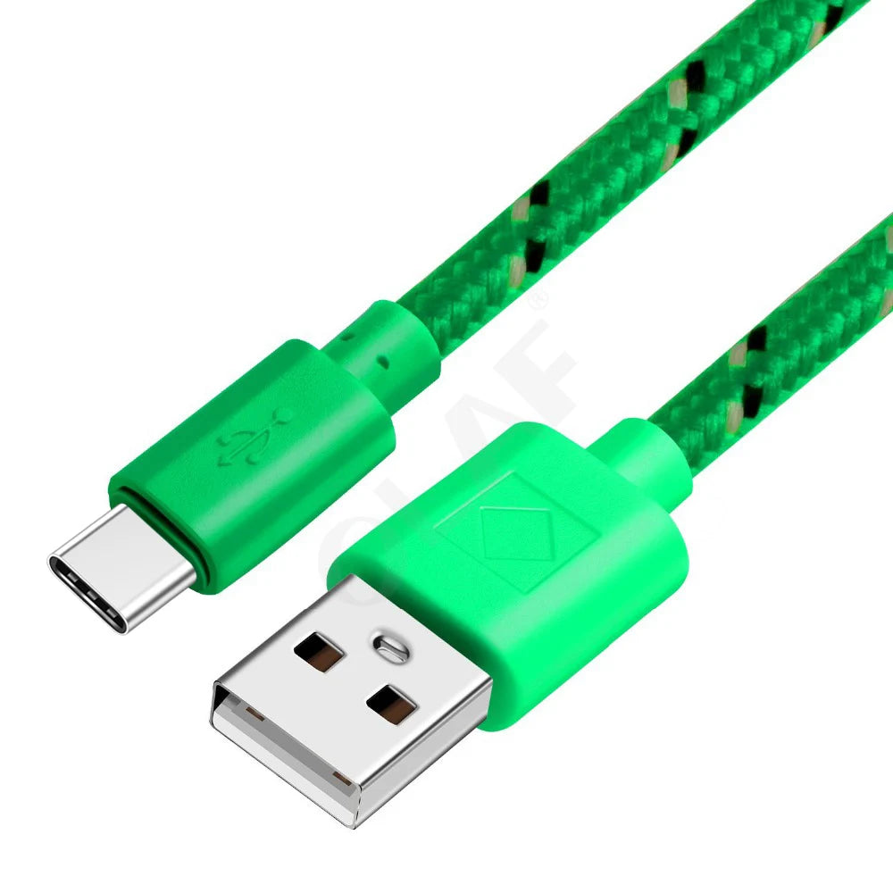 OLAF Nylon Braided USB Type C Cable 1M 2M 3M Data Sync Fast Charging USB C Cable For Samsung S9 S10 Xiaomi mi9 mi8 Huawei Type-c