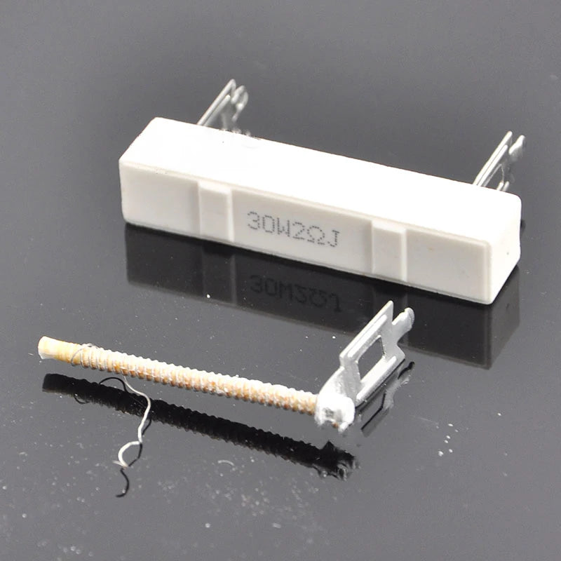 10pcs 1-9 ohm 30W High Power Resistor Non-inductive Ceramic Cement Resistor For Audio Frequency Divider Stage Speaker