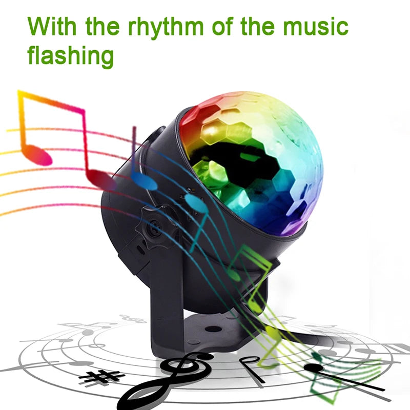 LED Party Lights Strobe Crystal Ball 3W RGB Light Sound Activated Dance Lighting for Decorations Bar Disco With Remote Control