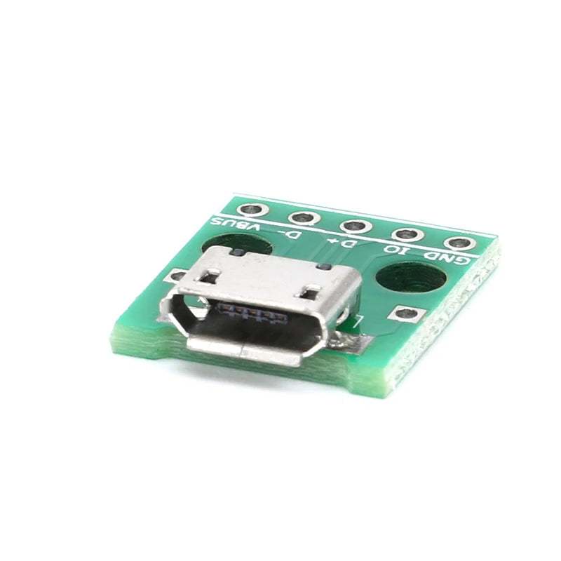 10pcs/5pcs Mini Micro USB to DIP 2.54mm Adapter Connector Module Board Panel Female 5Pin Pinboard 2.54mm Micro USB PCB Type Part