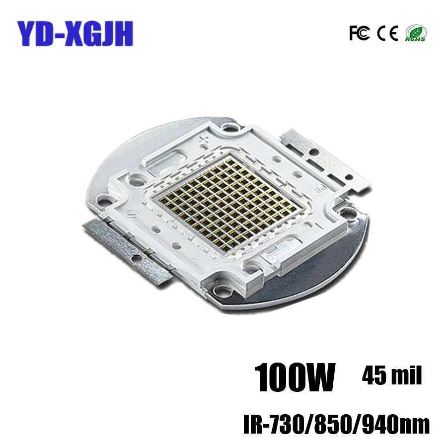 High Power IR Infrared LED Chip 850Nm 940Nm Emitter Light Lamp Matrix for Night Vision Camera 3W 5W 10W 20W 50W 100W 45x45mil