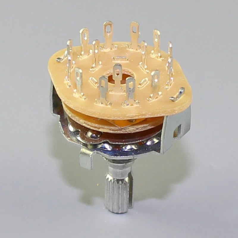 2PCS 20MM Metal Rotary Switch Selector 1P12T/2P6T/3P4T/4P3T M9X0.75 18 Teeth Knurl Shaft With Solder Terminals