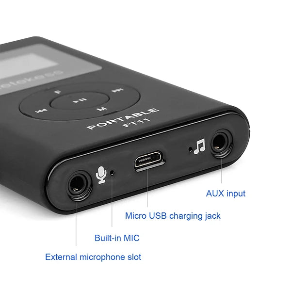 Retekess FT11 0.3W Wireless FM Broadcast Transmitter MP3 Portable for Church Car Meeting Support TF Card AUX Input