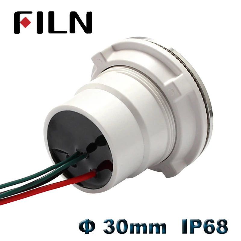 30mm waterproof IP68 metal push button switch 12V 24V 220V led illuminated momentary latching switch on off push button wire
