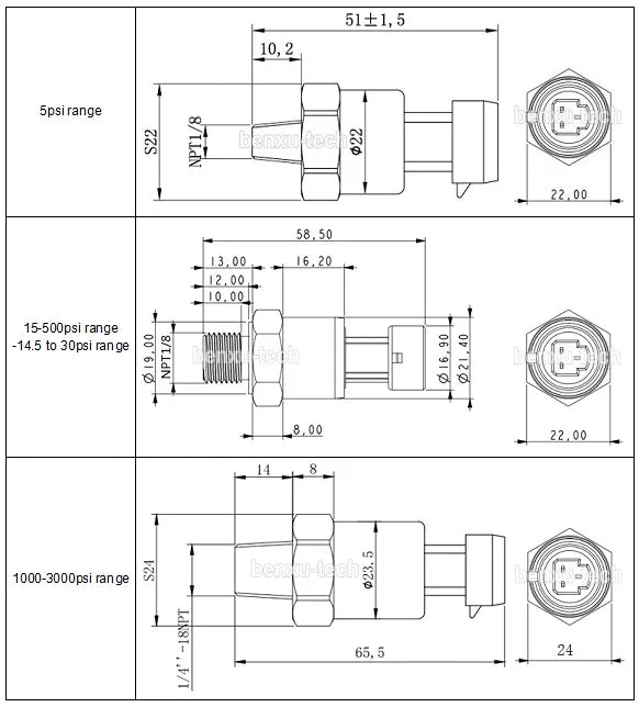 NPT1/8 Oil,Fuel,Diesel,Gas,Air,Water Pressure Transmitter Sensor Transducer