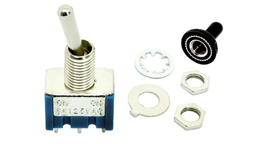 6A 125VAC Mini 6mm Toggle Switch MTS 102 103 202 203 302 303 402 403 on off SPDT DPDT on off on 3PDT Switch with Waterproof Cap
