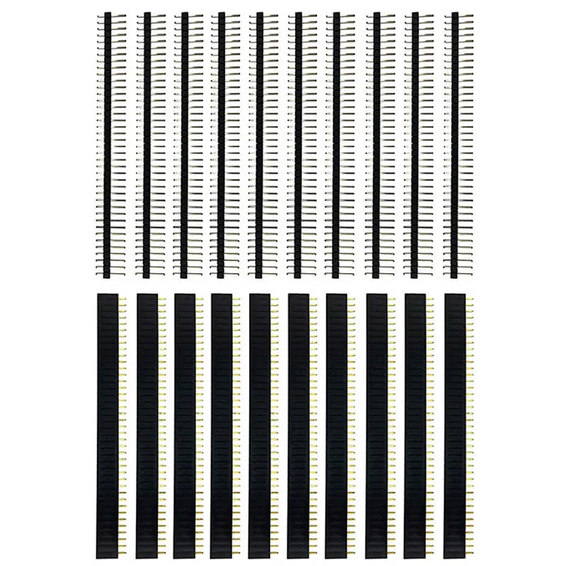 10pcs 40 Pin 1x40 Single Row Male and Female 2.54 Breakable Pin Header PCB JST Connector Strip for arduino DIY Kit