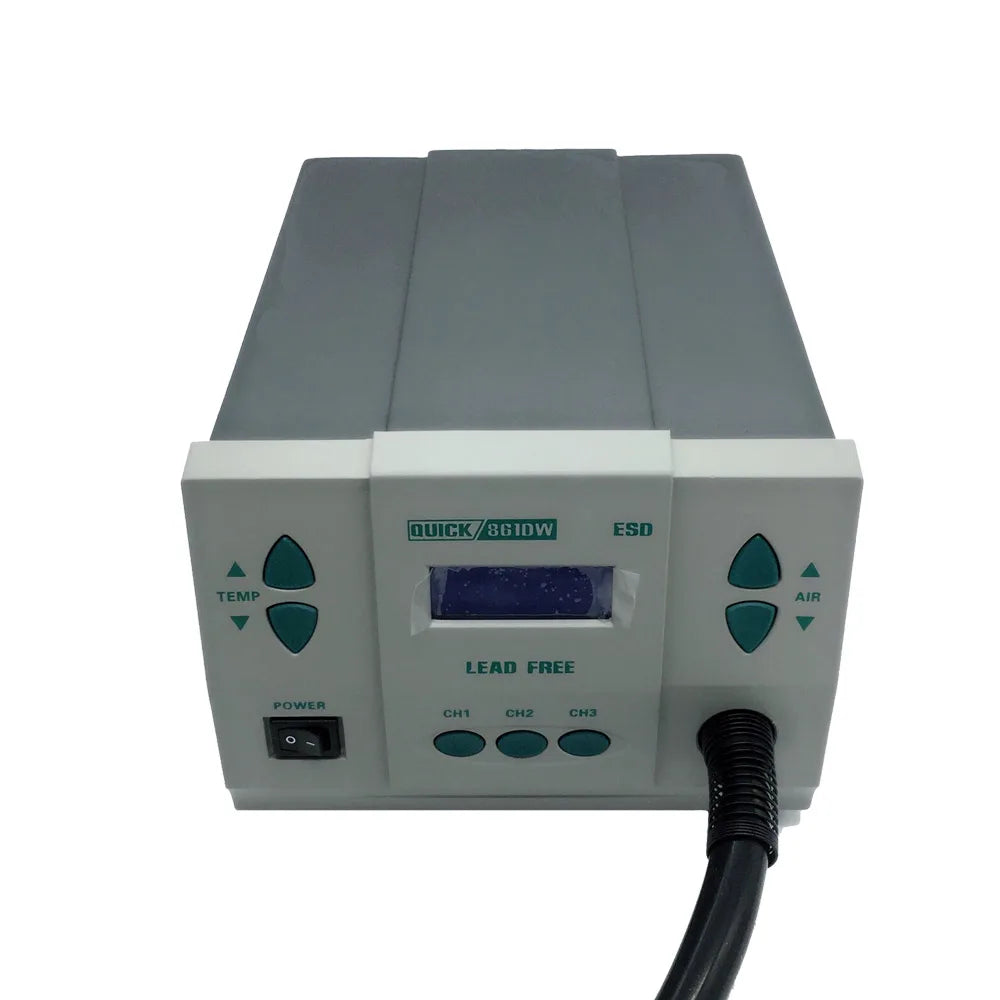 Original QUICK 861DW 1000W heat gun lead free hot air soldering station microcomputer temperature Rework Station+7nozzle