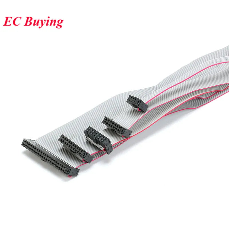 2.54mm Pitch FC-6/8/10/12/14/16/20/24/30/34/40/50 PIN JTAG ISP Download Cable Gray Flat Ribbon Data Cable for DC3 IDC Box Header