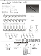100pcs 2.54mm Single Row Breakable 1X40P Right Angle R1 R2 SMT Board Spacer Gold-plate  Male PCB Pin Header Strip Connector