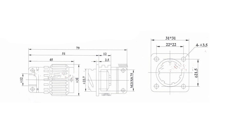 1set 21mm Y2M YP21 2/3/4/5/7/10/14/16 Pin aviation plug aviation socket cable joint Stepper Motor Aviation Connector Plug socket