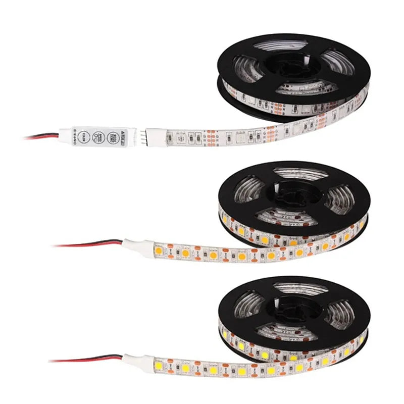 DC 5V 3*AA Battery Powered LED Strip Light IP65 Waterproof 5050 SMD 2M 1M 0.5M LED Tape with Battery Box Cool White/Warm White