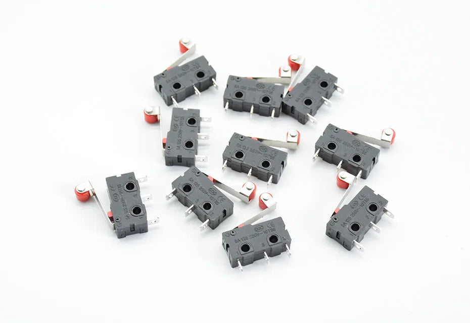 10Pcs Micro Limit Switch  Roller Lever Arm SPDT Snap Action LOT 3Pin With Roller Limit Switch Mini