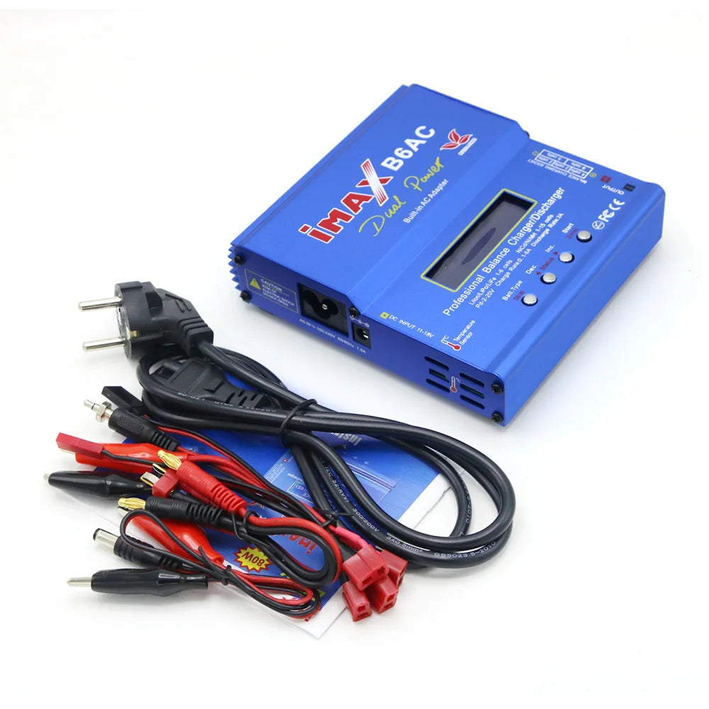 IMAX B6AC 80W 6A Lipo Battery Balance Charger LCD Display Discharger For RC Model Li-ion LiFe Nimh Nicd PB Lipo Battery Charging