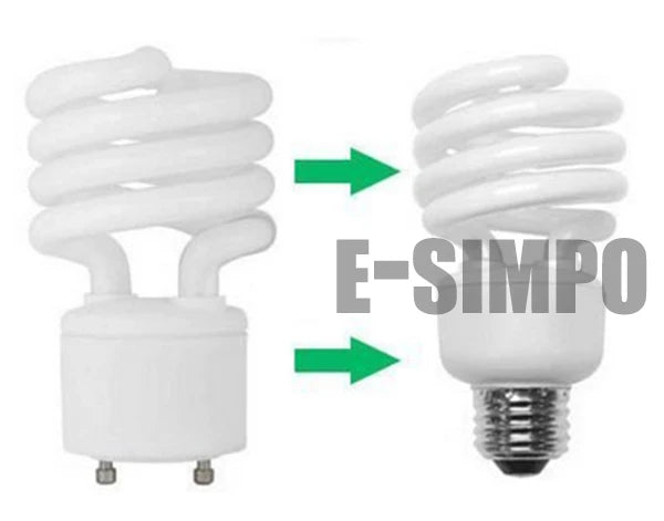 2pcs Gu24 To E26 E27 2 Prong CFL Lamp Base Standard Medium Edison Screw CE Rohs Light Socket Adapter Converter