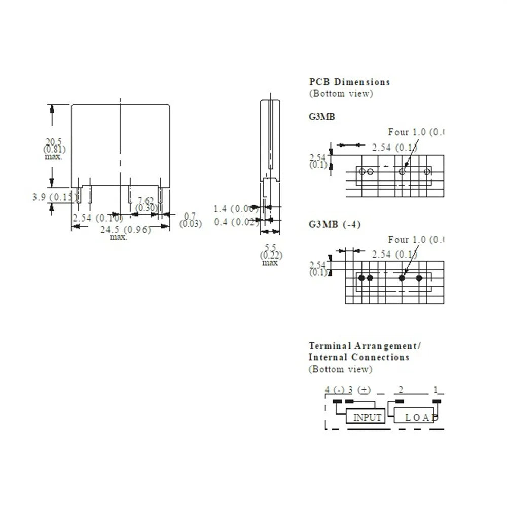 Smart Electronics Original Solid State Relay G3MB-202P DC-AC PCB SSR In 5VDC,Out 240V AC 2A