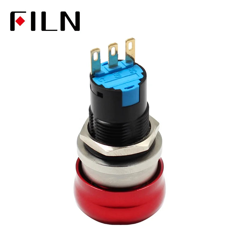 16mm 19mm 22mm 1NO 1NC Waterproof Metal Latching Emergency STOP Mushroom Push Button Switch Button Switch Knob Rotary Switch
