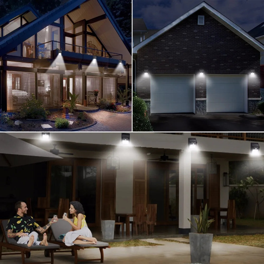 Solar Lights Outdoor, Solar Motion Sensor Outdoor Lights with 3 Lighting Modes, IP65 Waterproof Solar Fence Lights