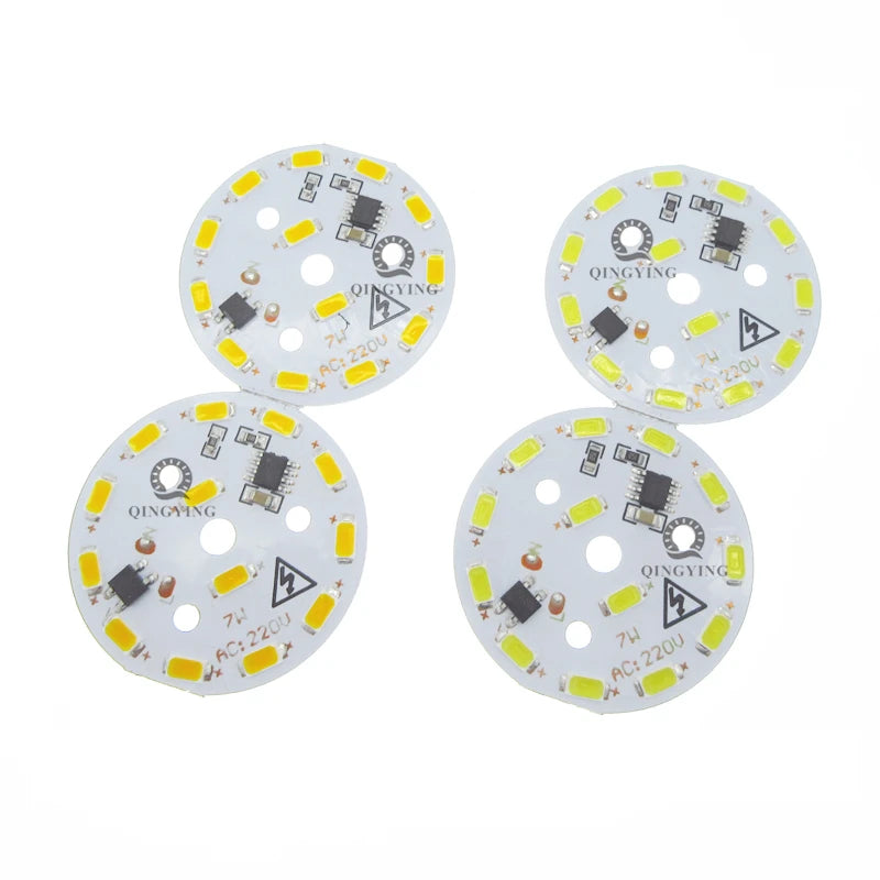 10pcs AC 220V LED PCB SMD5730 3W 5W 7W 10W 12W 15W 18W 24W Integrated IC Driver White/Warm White Light Source for LED Bulb