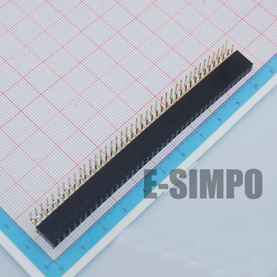 10pcs 2.54mm Female Header Right Angle 2X2/3/4/5/6/7/8/9/10/20/25/30/40P PH8.5mm double row Gold-plated