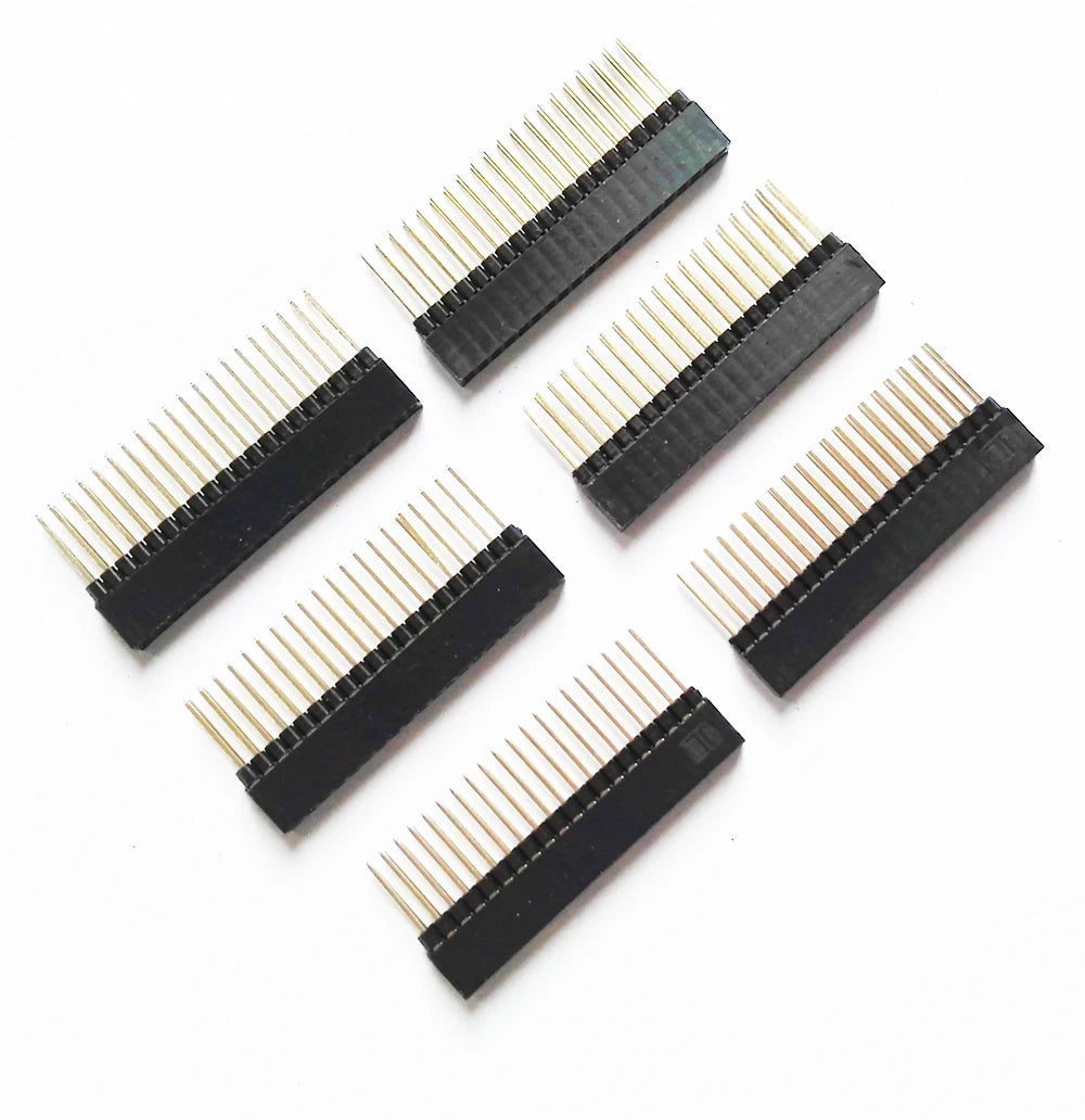 10pcs 2.54mm PC104 Industrial Long Square Pin 2X16P 2X20P 2X25P/32P/40P PH8.5+2.5mm Double Row Gold Motherboard Female Header