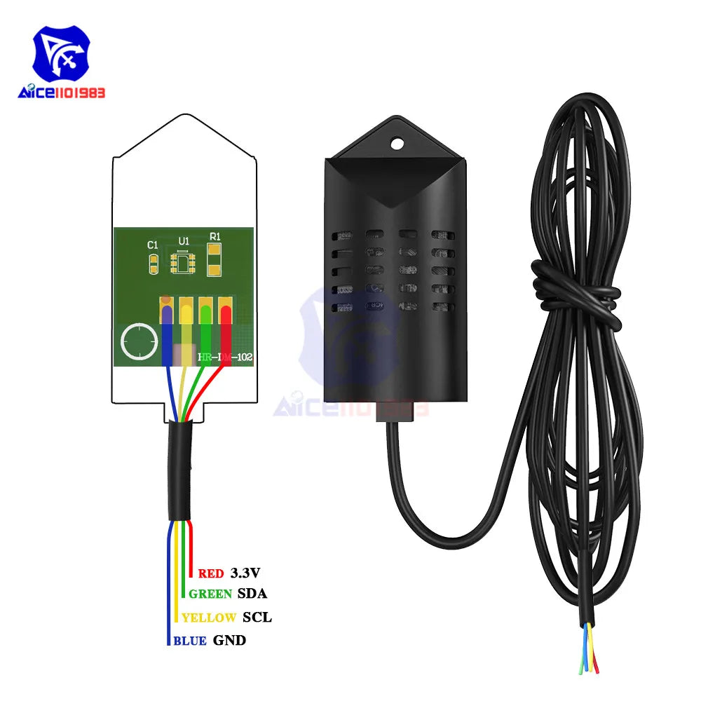 diymore SHT20 Digital Temperature Humidity Sensor Module 1M Extension Cable 0-100%RH -40 -125℃ Replacement DHT11 DHT22 AM2320